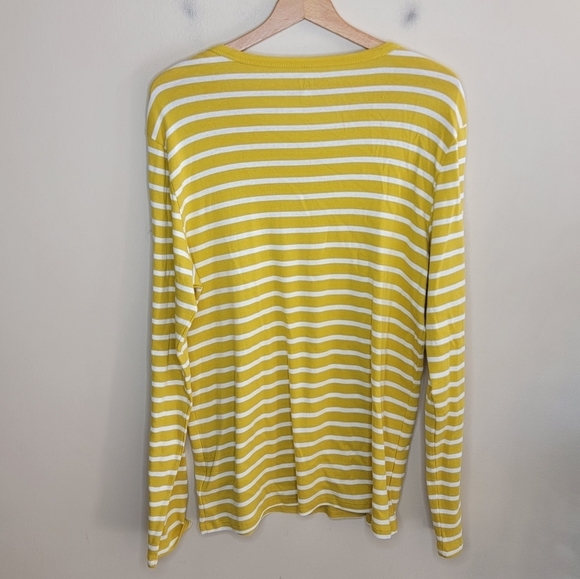 NWT Gap | Yellow White Striped Long Sleeve Scoop Neck Favorite Tee Size XXL - Picture 4 of 4